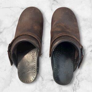 Dansko Brown Leather Mules